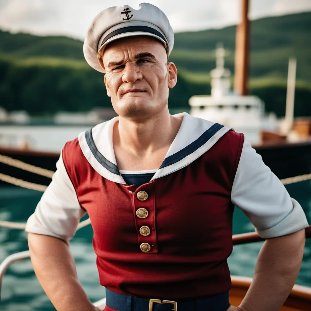 Popeye1024, a sailor, full body, on  a boat, highly detailed, photography, ultra sharp, film, bokeh, professional, 4k  <lora:add-detail-xl:1.5>  <lora:Popeye1024:0.8>