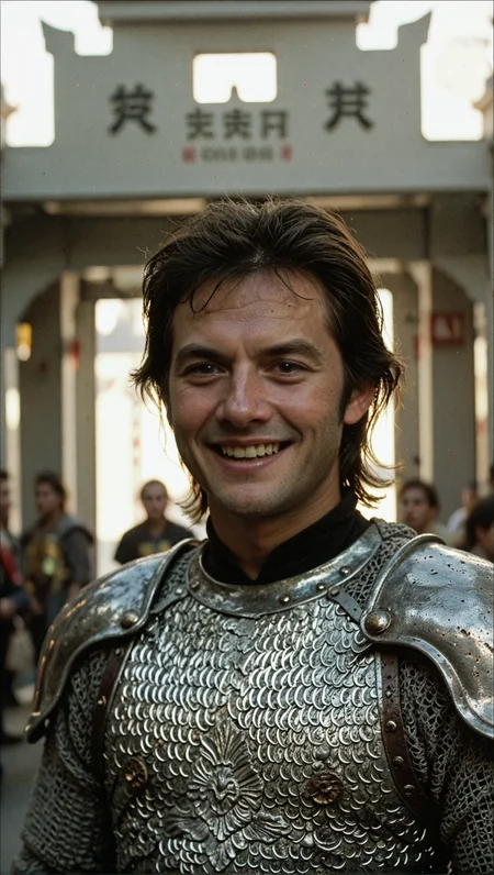 score_9, score_8_up, score_7_up,
BTILC, cinematic, solo, looking at viewer, smile, short hair, black hair, 1boy, upper body, male focus, teeth, grin, black eyes, armor, shoulder armor, pauldrons, realistic, shoulder pads, chainmail, asian
<lora:big_trouble_in_little_china-Pony-v1:1.25>