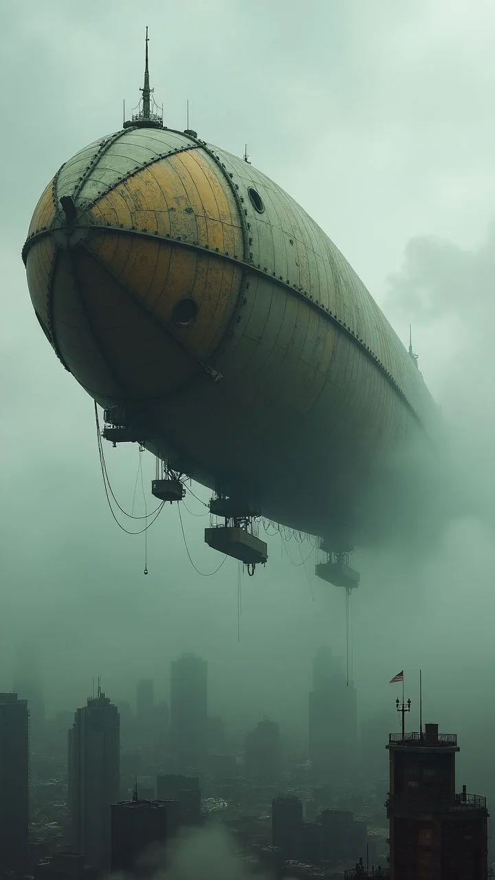 A steampunk airship, rusted and mechanical, flying through thick clouds above a dystopian city.
, <lora:aidmaImageUpgrader:0.25> aidmaimageupgrader ,
<lora:aidmaHyperRealismV0.2:0.7> aidmahyperrealism