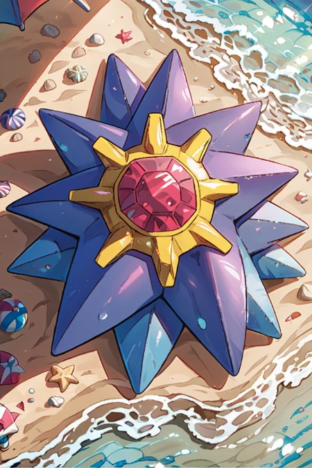 score_9, score_8_up, score_8, ,,, zzStarmie, full body, outdoors, lying, day, water, from above, beach, sand, shore ,<lora:Starmie_Pokemon_PDXL:0.8>, ,,, embedding:zPDXL, Expressiveh, <lora:CatalystStylePDXL:0.6>, <lora:SDXLFaeTastic2400:0.5>, <lora:Expressive_H-000001:0.4>,