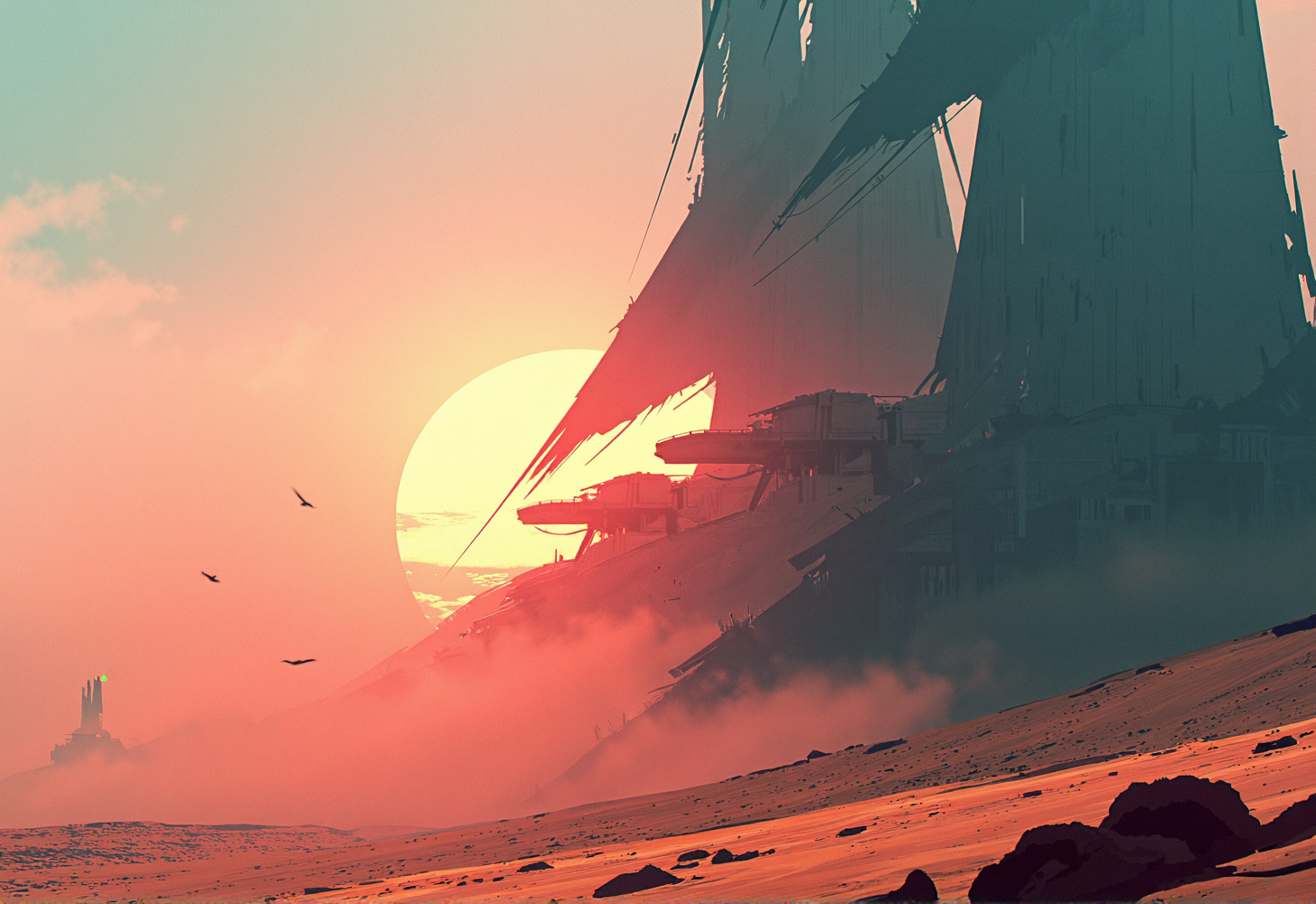 UNI_SCI_FI_CORE Faded neon colors of the 80s, washed-out pastel tones in spectral DARK neon vibrant hues, high contrast combined with dystopian neon Pop Art glitches. Retro scan of an 80s anime sci-fi book, lofi, grainy, vintage, melancholic yet futuristic. A digital painting, Towering, weathered solar sails rise like colossal skyscrapers into the washed-out sky. Some sails remain taut, shimmering in faded neon hues of orange as they desperately capture the last energy of the pale sun. Others hang torn and broken, their jagged edges flapping in a slow, ghostly wind. Below, the barren desert stretches endlessly in cracked beige and muted gray, its fractured surface echoing the desolation of the world. Among the sails lie abandoned structures: a translucent, gray plastic villa, eroded by sand, and a faintly glowing observation tower emitting neon light through the DARK Monochrome world. The horizon blurs into a swirling haze of dust, with the dim, dystopian sun casting long, harsh shadows across the wasteland. The composition is cinematic, with volumetric lighting, soft shadows, and a subtle film grain that adds to the vintage, otherworldly atmosphere. This hyper-detailed, hyper-realistic scene captures a melancholic beauty, blending faded neon-mist 80s neon nostalgia with the stark decay of a dystopian future.. . An otherworldly atmosphere. Epic.. The overall composition feels cinematic, blending high fashion with a science fiction aesthetic. . . (Depth of field), low saturation,detail. ,,. ,,. masterpiece, best quality, medium-format camera, high-contrast, dramatic lighting, striking composition, . (Depth of field), low saturation,detail. mythp0rt, charismatic., ,,. masterpiece, best quality, dramatic lighting,. An otherworldly atmosphere. (Depth of field), low saturation,detail. mythp0rt Stylish, charismatic.PA ,,sNOW wHITE, (Depth of field), low saturation,detail. mythp0rt Stylish, charismatic., belle , low saturation,detail. mythp0rt Stylish, charismatic. ,,aidmamj6.1,ne0nfant4sy, The background is minimalist, a gradient of shadowy blue tones, amplifying the ethereal and futuristic ambiance of the scene. . Thin border of tiny maple leaves that glitch and fade around the edges overlaid on a black border background... with rays of sunlight piercing through the misty atmosphere. masterpiece. An otherworldly atmosphere, Mysticism. mythp0rt, (Depth of field),detail. mythp0rt, Stylish, charismatic. , Otherworldly atmosphere. aidmamj6.1 (Depth of field), low saturation,detail. mythp0rt Stylish, charismatic.c. (Depth of field),,detail. mythp0rt Stylish, charismatic. ,aidmamj6.1,ne0nfant4sy,. <lora:domiswaunfluxmini:1>
