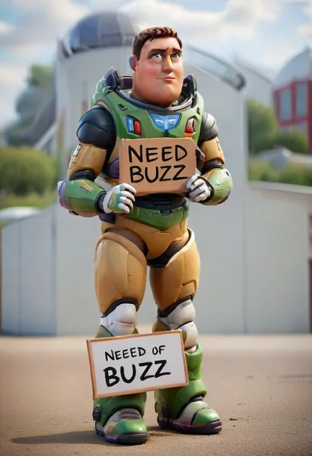 buzz, Buzz1024, bee, bees, Buzz Lightyear holding sign, in need of buzz