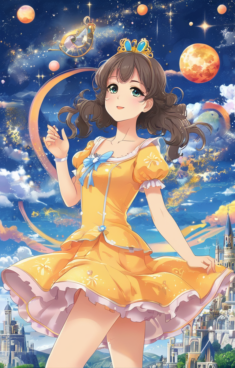 masterpiece,best quality,<lora:tbh245-sdxl:0.9>,illustration,style of Infographic portrait of idolmaster cinderella girls,