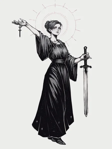 score_9, score_8_up, score_7_up, score_6_up, r3d1nk, sword, white background, 1girl <lora:r3d1nk:1>