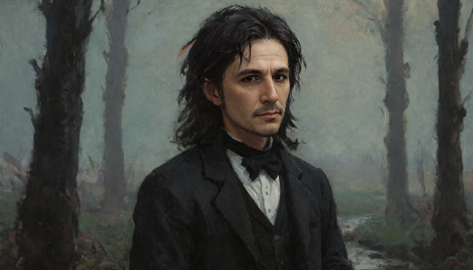 Positiv Clip L
(impressionist painting,:1.4) an award-winning, of a man,
Positive Clip G
(impressionist painting,:1.4) an award-winning, of a skinny Gothic man that captivates the viewer. his dark eyes exude depth and penetration. The dark lips lend a mysterious sensuality to his expression. This close-up captures the intensity and captivating allure of Gothic aesthetics in a single moment, sunset in the background,
---------