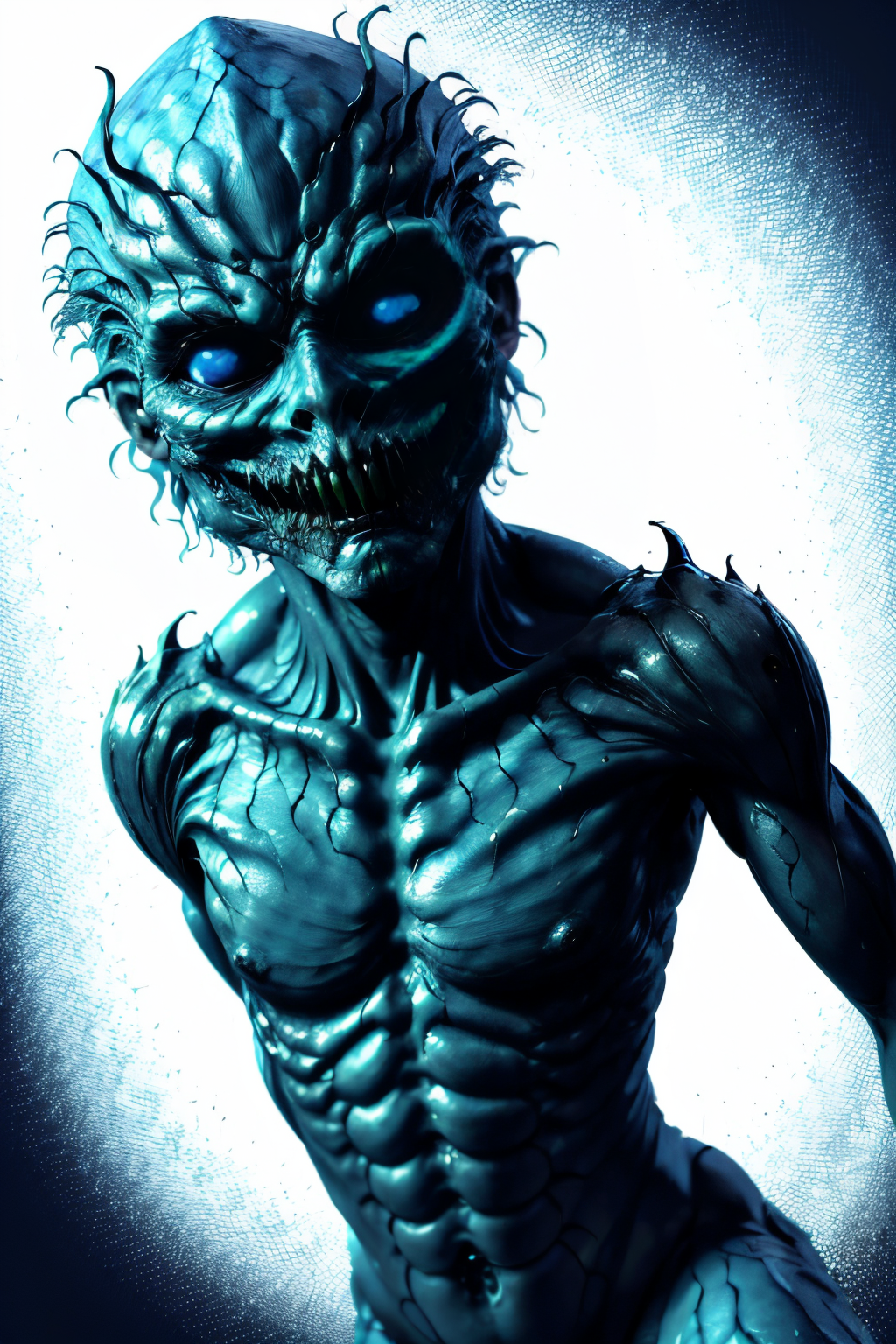 (Realisitc:1.5) Blue and green man monster, <lora:EdobMonsterMale2_v1.0:0.7>
