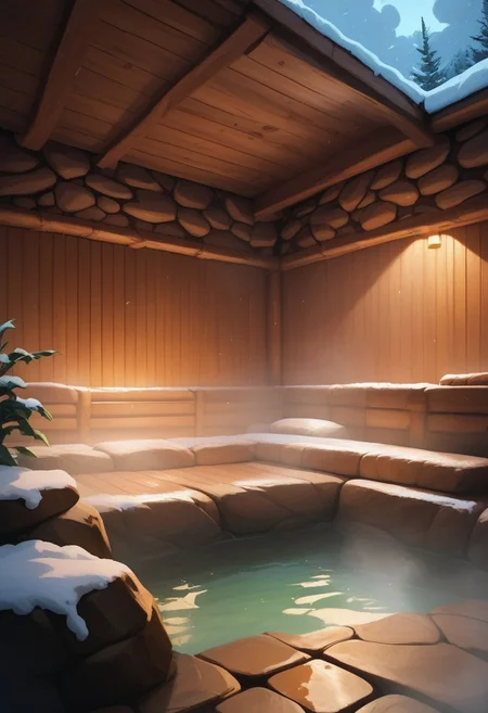score_9, score_8_up, score_7_up, (empty setting, no people), over the shoulder view, underneath view, balcony, snowing, onsen, hot spring
windy, steamy, sweaty, very hot room, washing, small clutter, steam rising,
sauna, stone sauna, sitting on boulder, rockwall, outdoors, godsrays, clouds, Flora, Fauna,
SSB, masterpiece, highest quality, trending on artstation,