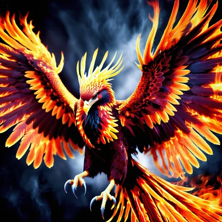 masterpiece photo of a phoenix in battle,A piercing melodic cry echoed through the battlefield with each attack of its talons,blend of celestial notes and roaring flames,<lora:Phoenix:1>,