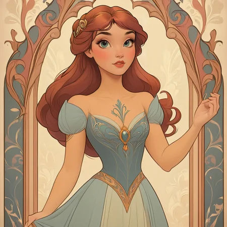<lora:Disney_NouveauSDXL:1> ArsMJStyle,Disney Nouveau, Princess