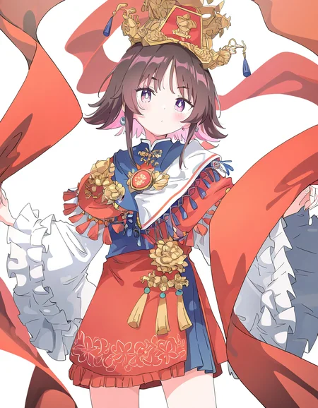 wangongjiao,1girl,solo,looking at viewer,simple background,white background,cowboy shot,<lora:wangongjiao-000010:1>,, masterpiece, best quality, very aesthetic, absurdres,newest, incredibly absurdres,, (Ixy:0.6)),(hiten \(hitenkei\):0.7),