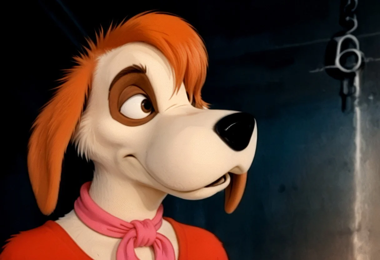 score_9, score_8_up, score_7_up, source:furry, dynamic lighting, detailed background, nature background, anthro, furry, detailed eyes. detailed face, furry male, headshot, solo,
BREAK
Mealy_Potatoes, anthro dog, furry male, cartoon dog, beige fur, orange spots, orange hair, black eyes, black nose, orange ears, long ears, animal ears, floppy ears, long hair, hair covering one eye, pink kerchief, red pants, torn pants, footpaws
BREAK
<lora:add-detail-xl:1.5>
