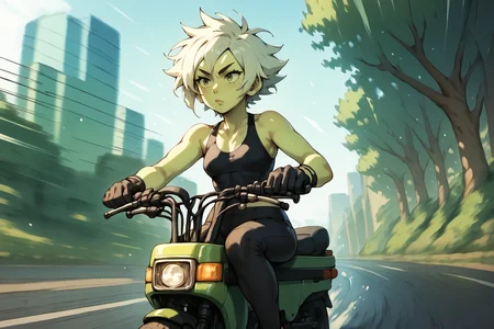 motocompo, riding motocompo
peridot,,
small woman large chest, short tomboy hair, wearing tight yoga, pants, standing <lora:Motocompo:1>
driving to the right <lora:RD-MAnon-XLV1.1:1>, , source_anime, score_9_up, score_7_up, score_8_up