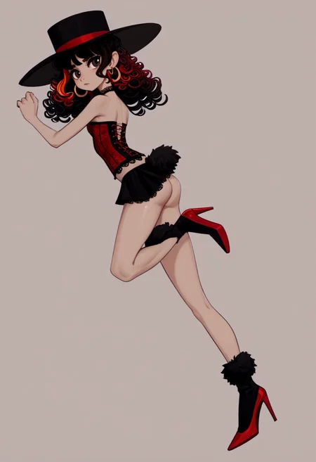 score_9, score_8_up, score_7_up, source_furry
-Character: (Anthro furry deer cute petite young), deer fur, (deer ass), deer tail, (small breasts), (sagging breasts:0.6), slender, (pale skin:0.8), black hair, long hair
-Character focus: (dynamic angle:1.2), sharp focus
-Style: cowboy shot, lying, undressing, Dark Romantic Goth Opulent Dark Romantic
-Jewelry: Gold or black chokers with large, dark gemstones, ornate rings, and dramatic drop earrings with intricate designs
-Upper body: Deep red velvet blouse with a high lace collar and puffed sleeves, layered under a black corset with elaborate detailing
-Lower body: Black skirt with layered tulle and lace, featuring a subtle dark red undertone
-Feet: Black lace-up boots with velvet accents or deep red high-heeled shoes
-Hairstyle: Long, loose curls with dark red highlights or soft curls
-Headwear: A small black hat with dark red feathers or a lace headband with a bow
-Additional accessories: A dark red silk shawl and a vintage-style black clutch, long sleeves, slim and slender body, sexy, dynamic pose, pin-up pose, very long hair
colored_outline, colored_stroke, rainbow_stroke, outline_thickness:0.5
ral-neotlns
vibrant color palette, high contrast, glowing outlines
<lora:uenomigi_XL:1>, <lora:Line-illustration:1>, lineart