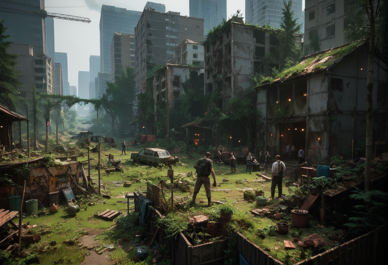 score_9,score_8_up,score_7_up,8k,,ruanyi0723,post-apocalypse,overgrown,moss,people,<lora:0723 post-apocalypse_v1_pony:1>
