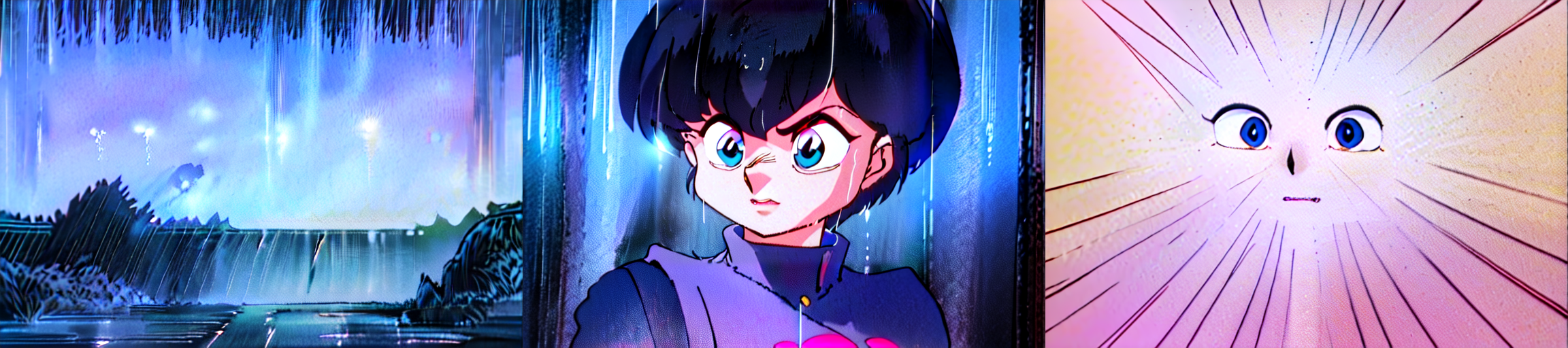 highly insanely detailed, masterpiece, top quality, best quality, highres, 4k, 8k, RAW photo, (very aesthetic, beautiful and aesthetic), 
<lora:ranma_style_v1:1>, 
(1girl:1.3), 1other, 
__lazy-wildcards/dataset/background__,âââ