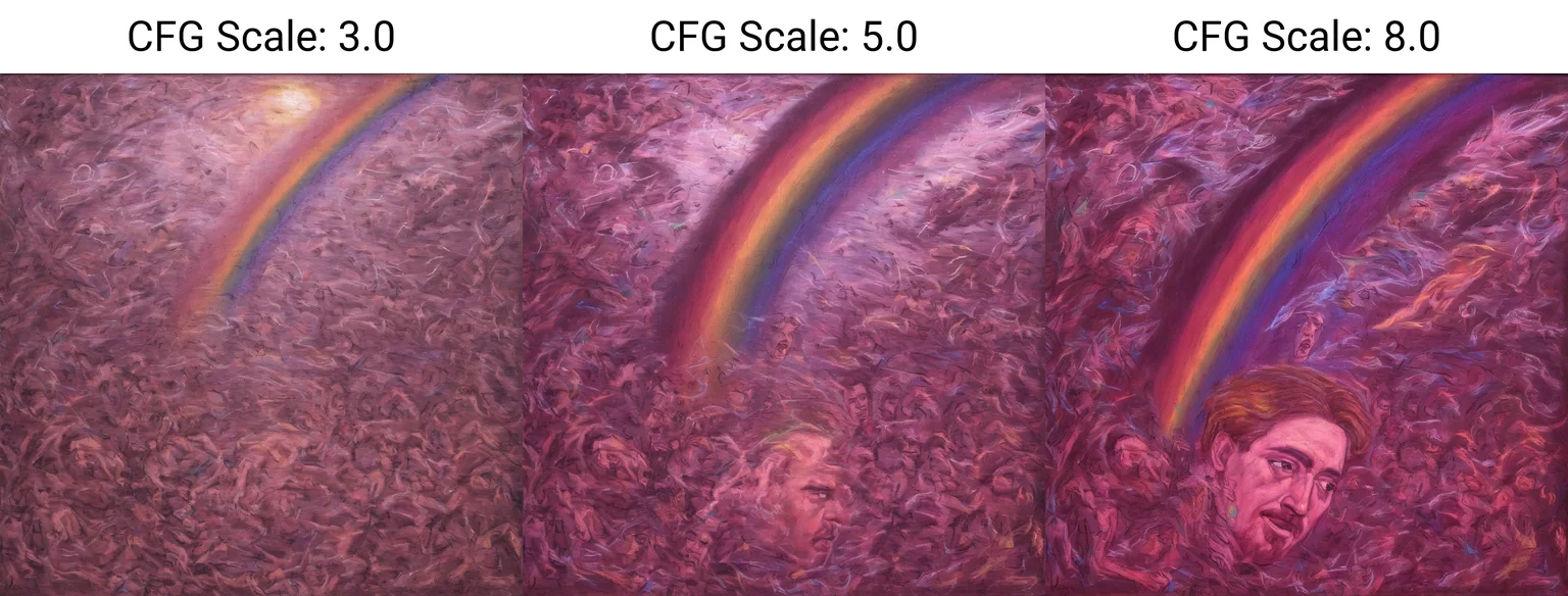 a pastel painting of a man surrounded by other people, inspired by Austin Osman Spare, dribble, metaphysical painting, still of rainbow ophanim, tintoretto. detailed, shards, right side composition, tornado, close up, oil on canvas, detailed, sketch of a lucid dream, neo-expressionism, wild hunt in the sky, rainbow, hurricane. <lora:Austin_Osman_Spare_1.1:1>