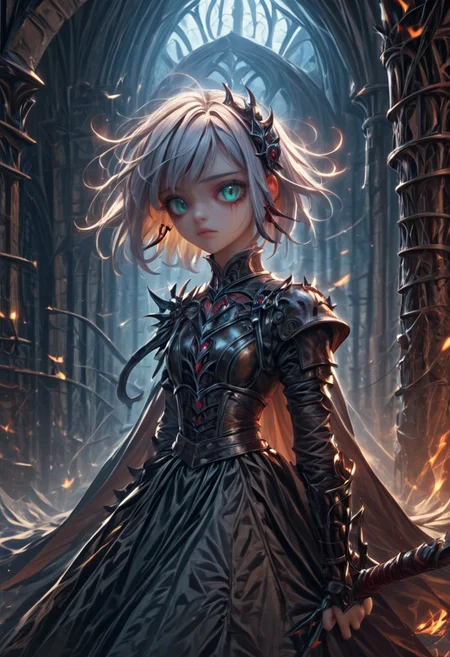 masterpiece, score_9, score_8_up, score_7_up, EasyNegative_v2, (looking at viewer:0.9), score_9, score_8, score_7, score_8_up, score_7_up, score_6_up, high resolution, (((1girl))), solo, short hair, white hair, aqua eyes, full body, pretty face, black leather armor, red trim, wielding a leather bullwhip, haunted castle, vampire slayer <lora:Pony_DetailV2.0:3> (best quality:1.1) 8k, sharp focus, anatomically correct, anatomically correct face, extremely detailed eyes, smooth edges, symmetrical eyes, symmetrical face, creepy, gothic,
