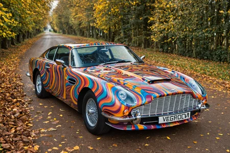 Psychedelic style <lora:AB ILL Vehicle:0.89>,Andrew Bell,classic car,aston martin,<lora:CHV-Zoom-000005:0.6>,Cornelisz Hendriksz Vroom,cinematic, . Vibrant colors, swirling patterns, abstract forms, surreal, trippy<lora:stvmccrr:1><lora:stvmccrr:1><lora:stvmccrr:1><lora:stvmccrr:1>