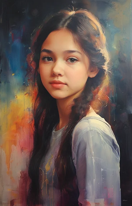 masterpiece,best quality,<lora:tbh222-sdxl:0.9>,illustration,style of Ronnie Landfield tech genius teenage girl