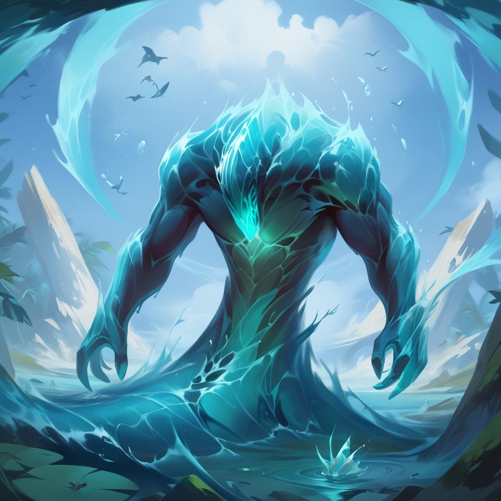 score_9, score_8_up, score_7_up, masterpiece, best quality, newest, absurdres, highres, no humans, monster, water, Livingwave-IL.V1.0