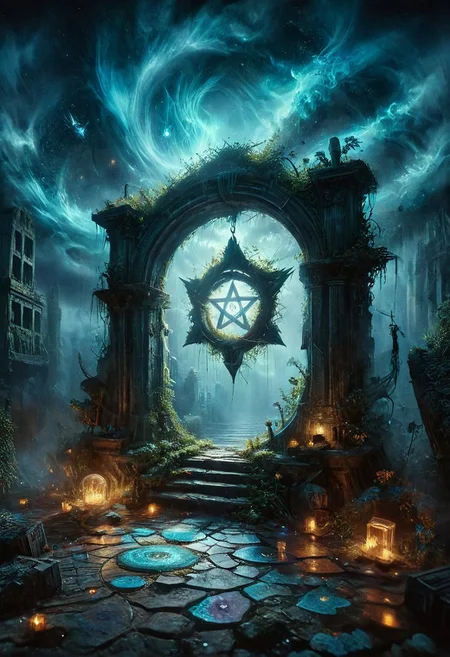 (((mtg, mtg card))),<lora:aidmaMTG-CardsXL-v0.1:1>, dark, low-key,
A detailed dramatic illustration of a portal, with blue color dark magic splash, portal on floor, inside a magic circle with pentagram, dark gothic, a demon coming out of the portal, 3D Vector Art, fantasy art, watercolor effect, bokeh, Adobe Illustrator, hand-drawn, digital art, isometric style, retro aesthetic, focused on the character, 4K resolution, photorealistic rendering, using cinema 4D
Wide range of colors., Dramatic,Dynamic,Cinematic,Sharp details
Insane quality. Insane resolution. Insane details. Masterpiece. 32k resolution.
dvr-lnds-sdxl, ral-apoctvisn, zavy-rmlght, mtg, mtg card