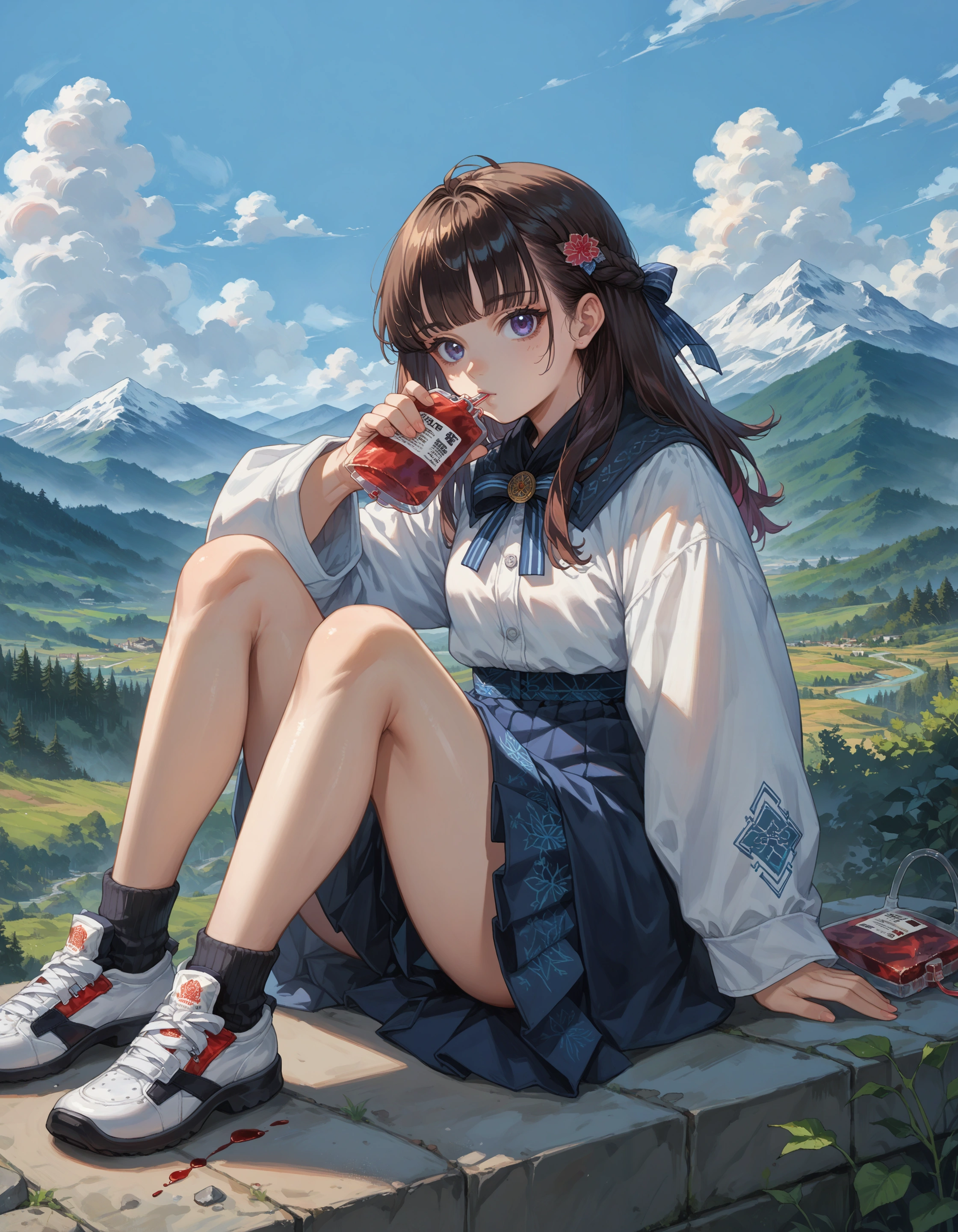 score_9, score_8_up, score_7_up, source_anime,
1girl,
blood bag, drinking, looking at viewer,
outdoors, pose, mountainous horizon, cloudy sky, leg up
<lora:concept_bloodbagdrink-pony:1>