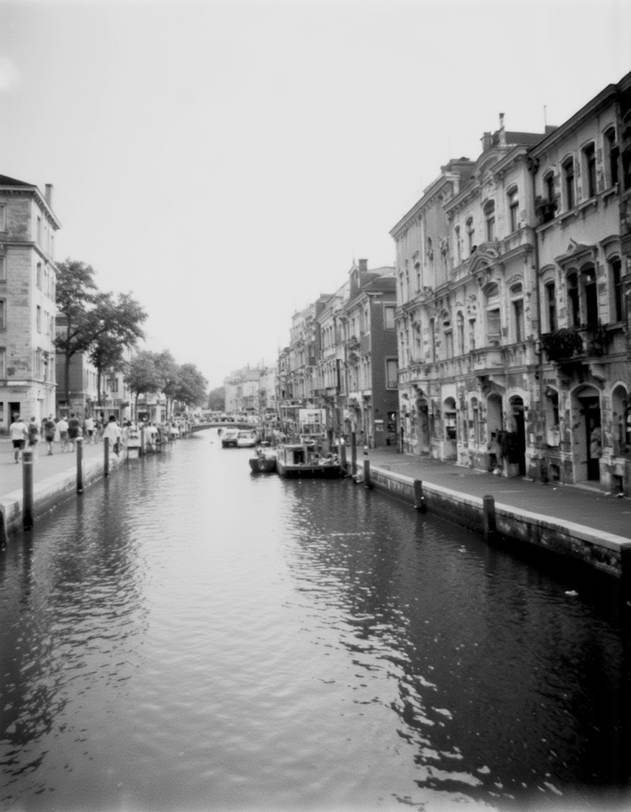 KB_AgfaCA20_FLUX, instagram photo a small venice port, film grain, soft shadow