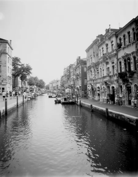 KB_AgfaCA20_FLUX, instagram photo a small venice port, film grain, soft shadow