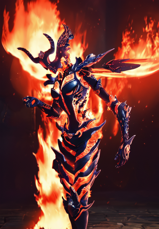 1girl, sfw, <lora:flame_atronach:0.8>, flame_atronach, 1girl, solo, narrow-hipped body, (masterpiece, best quality, absurdres, detailed, ultra-detailed:1.3), alluring, (trending on CGSociety, trending on pixiv, contest winner:1.3)