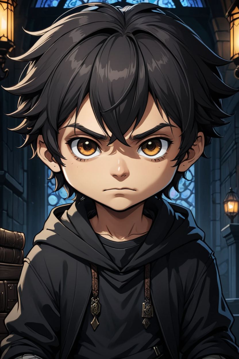 evil chibi hacker guy,  computer background, 
Divine, 
2D comic illustration, 
anime fantasy, 
fine-inked Thick-outlines, 
cel-shaded, 
contour, 
mysterious, 
Dark, 
by alphonse mucha, 
Town of Salem 2, 
darkest dungeon, 
iratus:lord of the dead