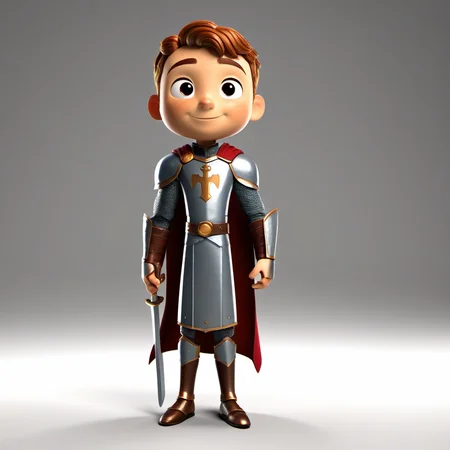 boy character standing Knight, chivalrous, armor, sword, honorable, valor, code of conduct, heroic, protect, loyal, courageous.  <lora:STYLIZARD_v1:0.95>