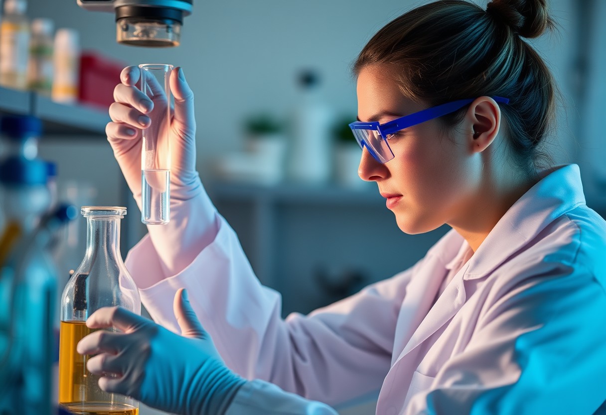 A scientist conducting an experiment