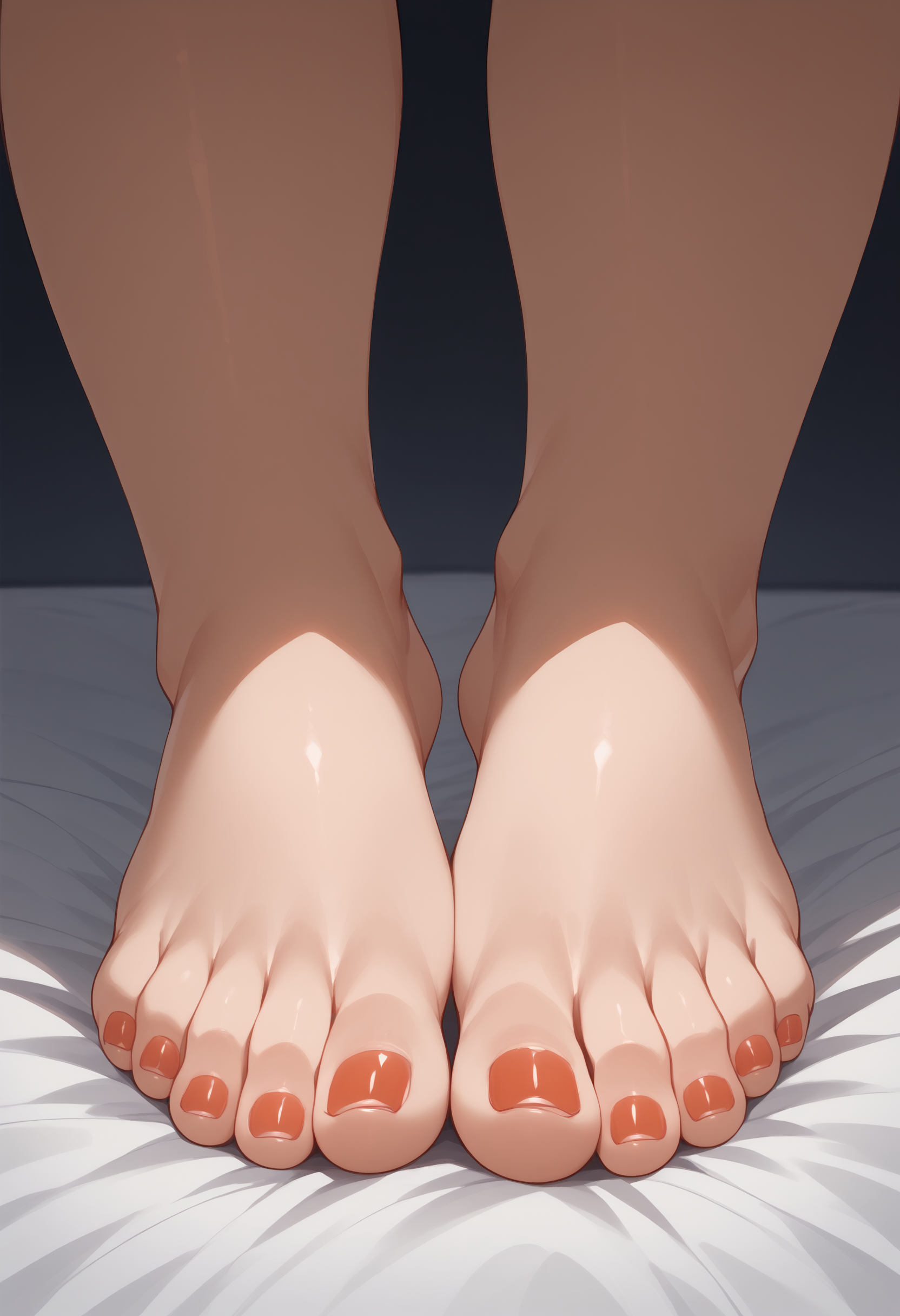 <lora:feet_anime_pony_v2:1><lora:nostalgic_east_1.1:1>1girl,mistress,lower body,painted toenails, feet, barefoot