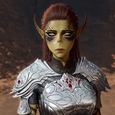 masterpiece, best quality, newest, absurdres, highres, aniem, anime style, GIV1.0-IL GIV1.0-IL-SA, armor, silver armor, GIV1.0-IL, gith_(d&d), pointy ears, slit pupils, colored skin,
1girl, GIV1.0-IL-Lae, lae'zel, gith_(d&d), pointy ears, slit pupils, colored skin, GIV1.0-IL-SA, armor, silver armor,