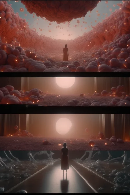 <lora:Director Darren Aronofsky style:1>Director Darren Aronofsky style - otherworldly looks enchanting, ethereal, epic scene, surreal hyper maximalist, photo-realistic, dramatic lighting, volumetric lighting, photography, photorealistic, cinematic lighting, cinematic composition, detailed, hyper-detailed, octane render, corona render, ISO 100, 1 200 F 8 Aperture, rule of thirds, volumetric light, ultra photoreal, movie concept art, detailed, redshift render, 8k
