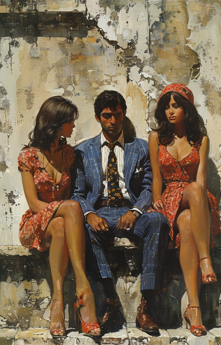 masterpiece,best quality,<lora:tbh298-sdxl:0.9>,illustration,style of Robert McGinnis
 portrait of family