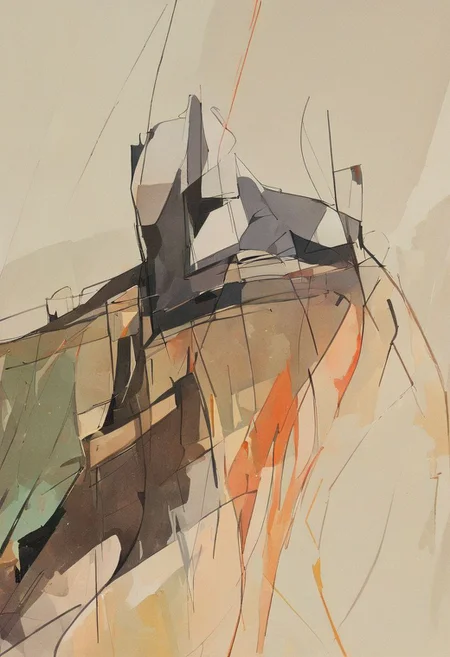 (Silhouette of a house on the cliff beside coast, flat painting background:1.5),
(abstract painting, impressionism, watercolor, oil painting brushstrokes, oil painting texture:1.3),
(brutalist architecture, BRIGHT green AND DARK BROWN color palette, curve LINE, circle, ellipse, core), AK, abstract, deconstruction, geometry, geometric composition,paint painting,harmonious colors, black frame,rectangle, tilt, flat painting, framex, horizontal, Constructivism, Fauvism,