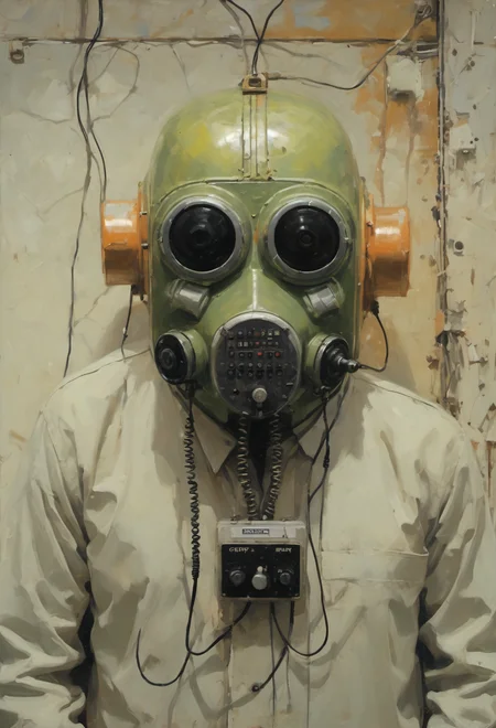<lora:SDXL Grab-Bag-2 - Gasmask Guys - Trigger is grbtw artstyle:.8> Doorbell, grbtw artstyle