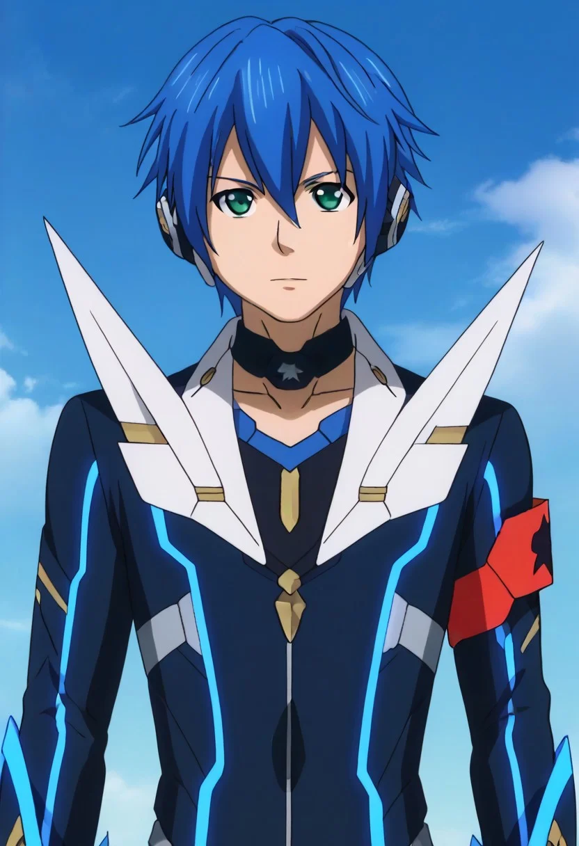 ((masterpiece)), ((best quality)), ((ultra-detailed)), ((absurdres)), score_9_up, score_8_up, score_7_up,
HD, top quality, best quality, amazing quality, High-quality illustrations, anime screencap, source_anime, best aesthetic, perfect proportions, perfect eyes, 1boy, 1male, solo boy, solo male, male focus, solo male focus, Anime, boy, male anime character, anime boy, handsome, cute, charming, Itsuki Tachibana, blue hair, green eyes, headphones, neck collar, ((cowboy shot head to hips shot)), ((facing front, front view)), easynegative, updn, Expressiveh, masterpiece, best quality, very aesthetic, absurdres
