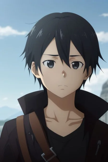 high resolution, solo, best quality, 1Boy, Kazuto Kirigaya, portraits, Black Hair, Black Eyes, fell down, revenged, dying, OverallDetail