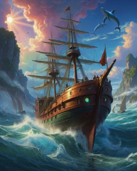 ethereal fantasy concept art of anime artwork John Huggins (whaling ship authenticity), frozen brash ice slurry, glory circular rainbow, storm debris high tide line, steam devil vortex streets, lightning jellyfish pulsations,,phantom galleons sailing through moonlit maelstroms, their tattered sails bearing bloodstained navy warrants as mermaid boarding parties scale barnacle-encrusted hulls, Character Design Sheet, character reference sheet, character turn around,,
<lora:iLLMythG0thicL1nes:0.5> G0thicL1nes,
<lora:extremely_detailed:0.7> extremely detailed ,
<lora:add-detail-xl:0.7>,
<lora:softdigital2x2:0.15>,
<lora:EpicF4nta5yXL:0.3>, . anime style, key visual, vibrant, studio anime, highly detailed . magnificent, celestial, ethereal, painterly, epic, majestic, magical, fantasy art, cover art, dreamy