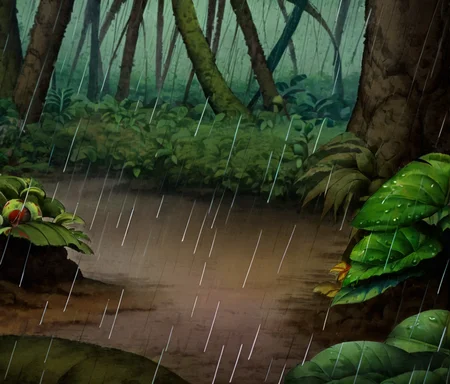 masterpiece,high resolution,8k,
fantasticplanet,scenery,landscape,rainforest,rain,jungle
 ,<lora:fantasticplanet-xl:0.8>,