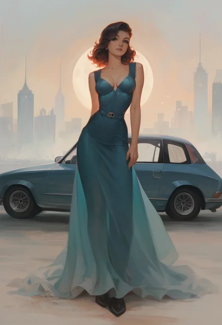 score_9, score_8_up, score_7_up, solo, gorgeous girl, luxury car, retro vehicle, aesthetic 1950s, advertising style, 1950s fashion, outdoor, cities skyline, photorealistic, sharp shadows, dramatic lighting, semi-realistic, clean line BREAK
beautiful girl, dress, medium breast, cleavage, narrow waist, thin arms, collarbone, cute face, big eyes, medium hair, smooth hip lines, round butt, perky breast, full body shot, detailed face, detailed eyes, detailed iris BREAK
retro car, chrome parts, classic design vehicle, classic curvy cars, detailed vehicle parts.