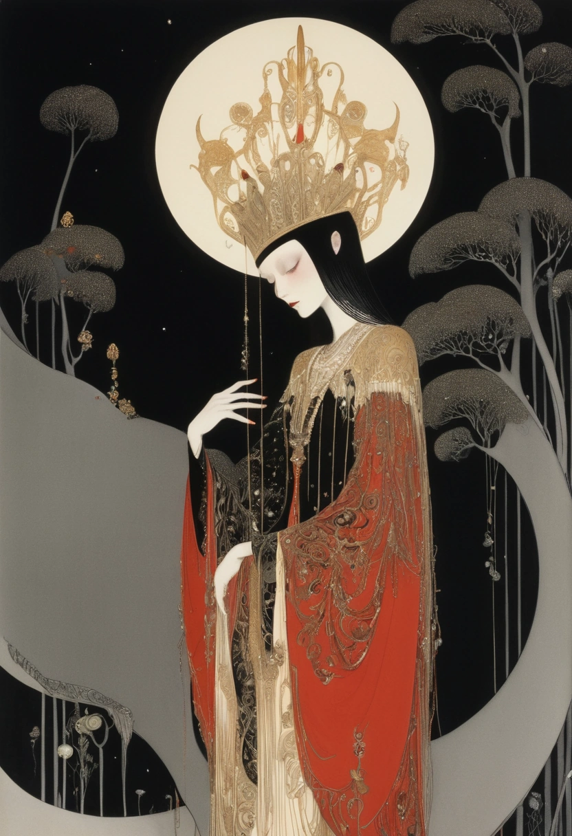 by Kay Nielsen, black, gold, red