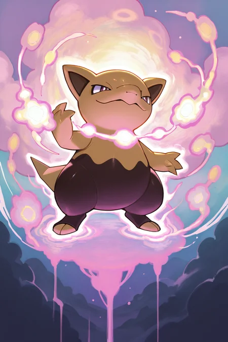 masterpiece, best quality, <lora:DrowzeePokedexIXL:1.0>, drowsee (pokemon), no humans, solo, surrounded by swirling dream clouds, glowing psychic aura, surreal and magical dreamland, soft pastel lighting, whimsical and vibrant, highly detailed