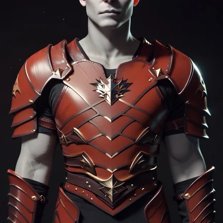 (((detailed, beautiful, high quality))), score_9, score_8_up, score_7_up, 
leather armor, leather shoulder pads, leather bracers, male, grey skin, 
no human, (((armor close up))), ((red color armor)),
black background,