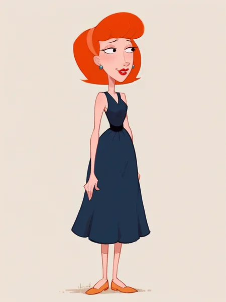 score_9, score_8_up, score_7_up, score_6_up, score_5_up, <lora:lindaFFXLP:1> lindaff, 1girl, solo, lipstick, orange hair, earrings, headband, full body, dress,