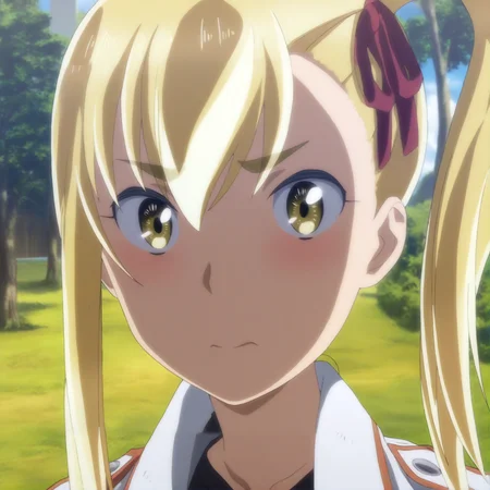 sharp focus, masterpiece, source_anime, (anime_screencap:1.2), absurd res, best quality, BREAK
<lora:Anzu_hinamatsuri_IL_v0.8:1>, anzu_il, 1girl, solo, blonde_hair, right_side_bang, hair_between_eyes, side_ponytail, yellow_eyes, hair_ribbon, white_jacket, long_jacket, black_shirt,, portrait