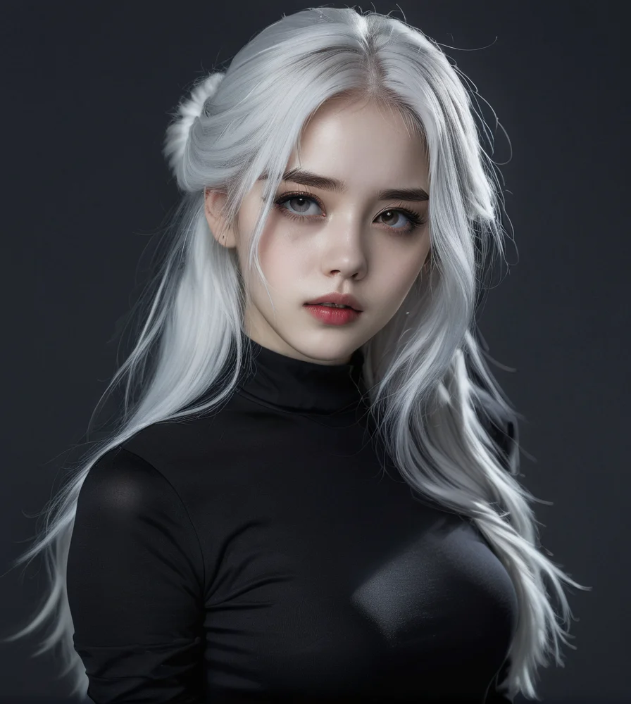 masterpiece,high resolution,8k,
3xpression,,1girl, ,black clothes,,upper body,white hair,
<lora:emogirlXL:0.6>,3xpression,