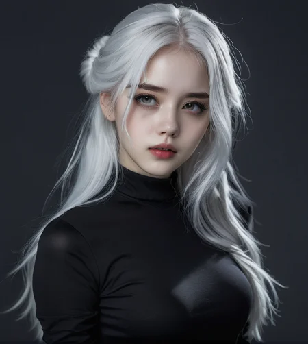 masterpiece,high resolution,8k,
3xpression,,1girl, ,black clothes,,upper body,white hair,
<lora:emogirlXL:0.6>,3xpression,